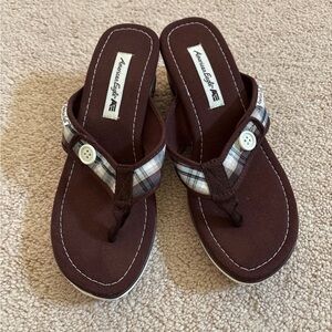 American Eagle Outfitters Brown Sandals Classic Thong Design